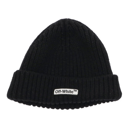 OFF-WHITE Wool Logo Patch Beanie Hat Black Size ONE SIZE