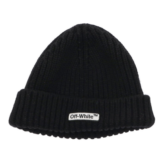 OFF-WHITE Wool Logo Patch Beanie Hat Black Size ONE SIZE