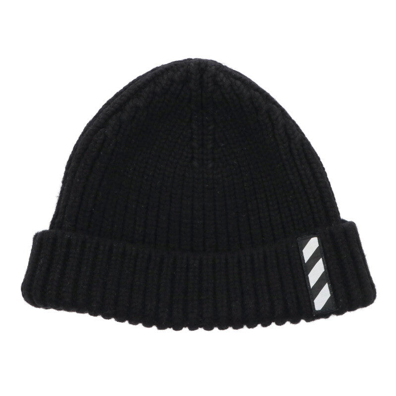 OFF-WHITE Wool Logo Patch Beanie Hat Black Size ONE SIZE