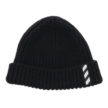 OFF-WHITE Wool Logo Patch Beanie Hat Black Size ONE SIZE