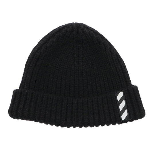 OFF-WHITE Wool Logo Patch Beanie Hat Black Size ONE SIZE