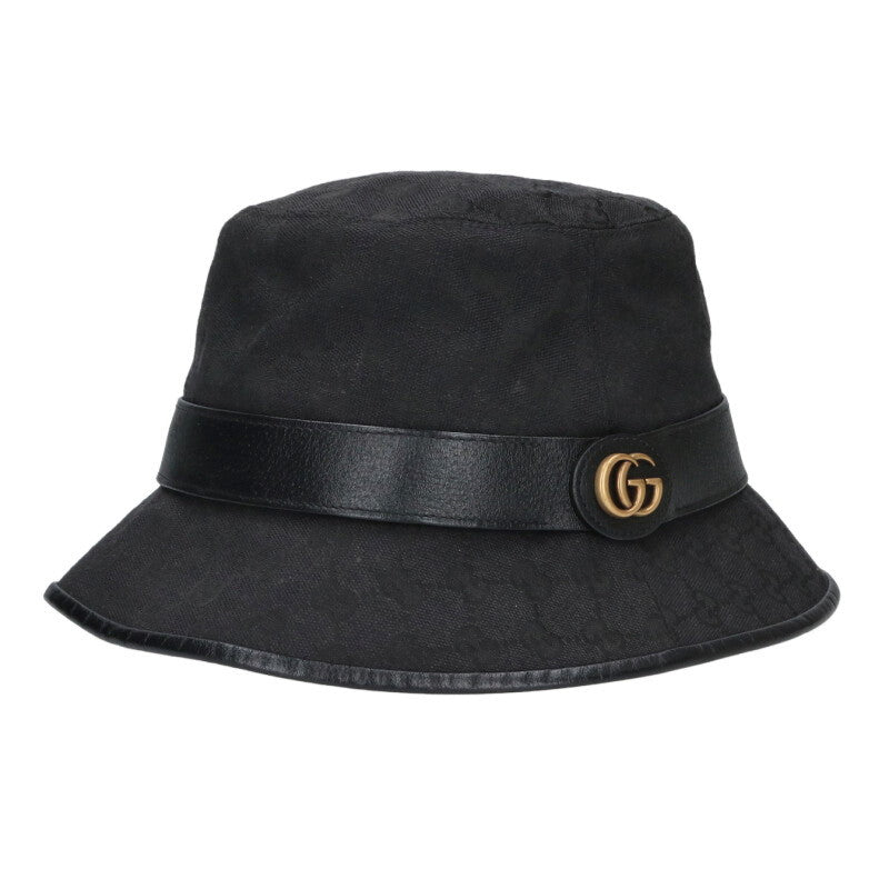 GUCCI GG Canvas Bucket Hat Black Size ONE SIZE