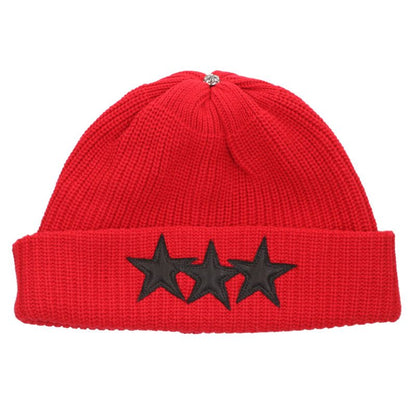 Chrome Hearts Star Patch Cashmere Beanie Red Black Silver