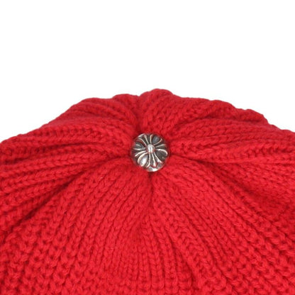 Chrome Hearts Star Patch Cashmere Beanie Red Black Silver