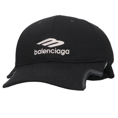 Balenciaga Logo Embroidered Hat Black x White Size L