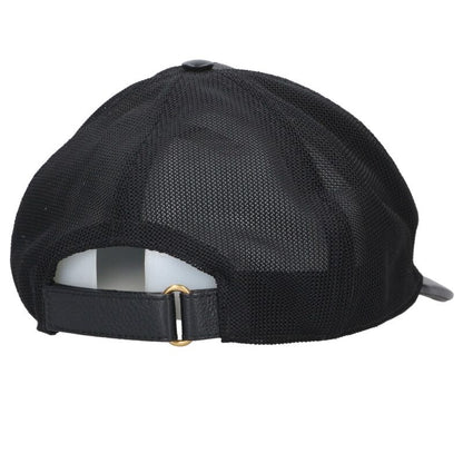 GUCCI Vintage Logo Web Stripe Leather Mesh Cap Size ONE SIZE