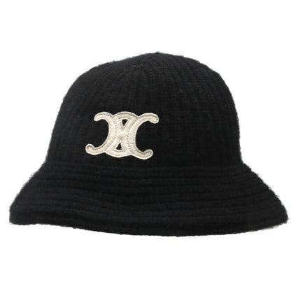 CELINE Cashmere Bucket Hat Black/Beige Size ONE SIZE