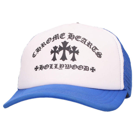 Chrome Hearts SIZE TRUCKER CAP Print Hat Blue x Black x Silver Size ONE