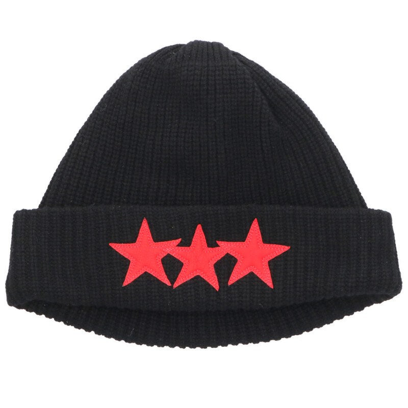 Chrome Hearts Star Patch Cashmere Beanie Black Red