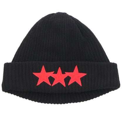 Chrome Hearts Star Patch Cashmere Beanie Black Red