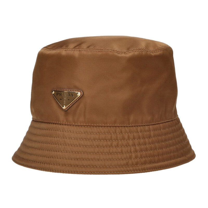 Prada Re-Nylon Triangle Logo Bucket Hat Brown Size ONE SIZE