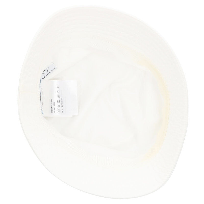 Prada Re-Nylon Triangle Logo Bucket Hat White Size ONE SIZE