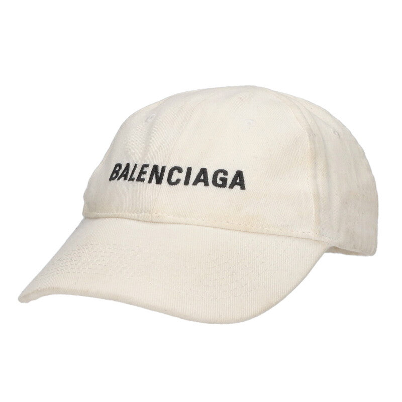 Balenciaga Logo Embroidered Hat White Size L