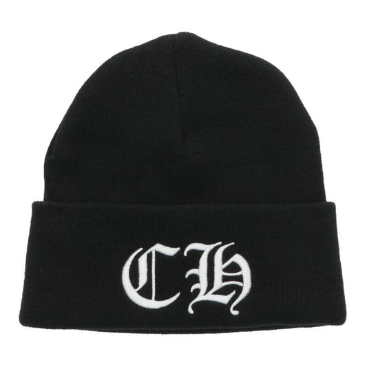 Chrome Hearts SIZE WOOL WATCH CAP Embroidered Hat Black x White Size ONE