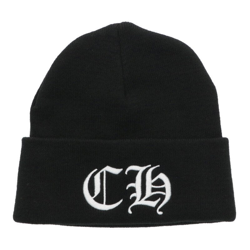 Chrome Hearts SIZE WOOL WATCH CAP Embroidered Hat Black x White Size ONE