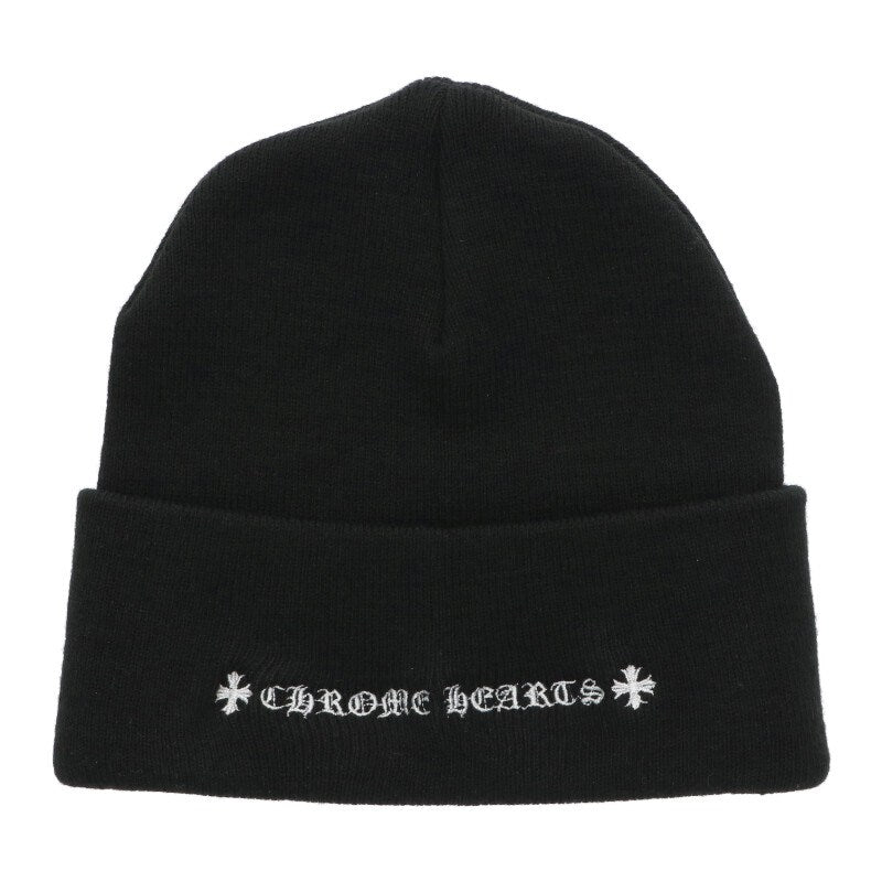 Chrome Hearts SIZE WOOL WATCH CAP Embroidered Hat Black x White Size ONE