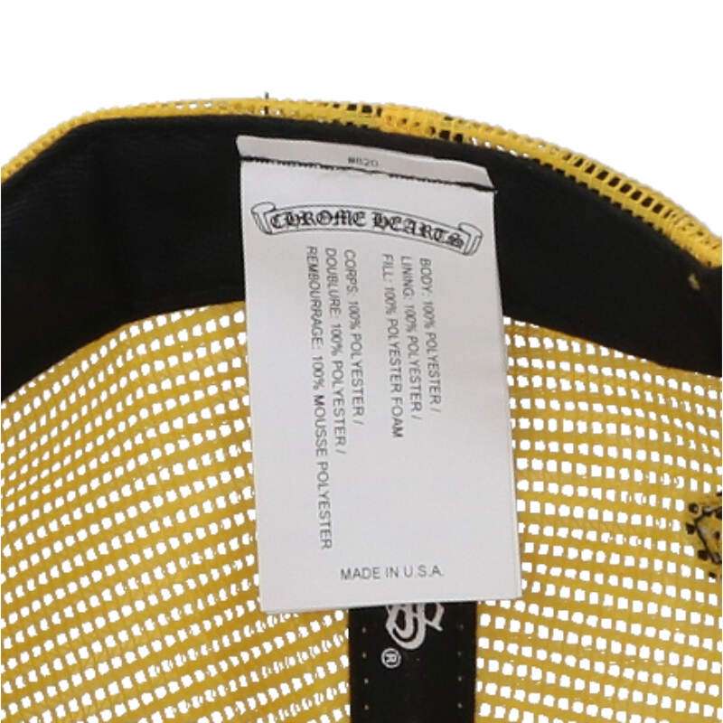 Chrome Hearts SIZE TRUCKER CAP Logo Hat Yellow x White x Red Size ONE