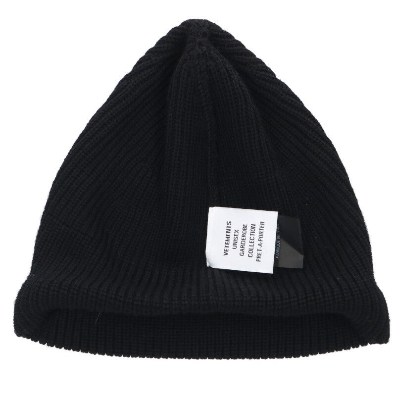 Vetements Logo Embroidered Knit Sweater Black