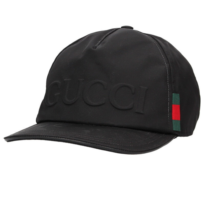 GUCCI Front Logo Nylon Cap Black Size ONE SIZE