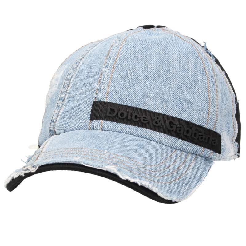 DOLCE & GABBANA Rubber Logo Denim Panel Cap Size 59
