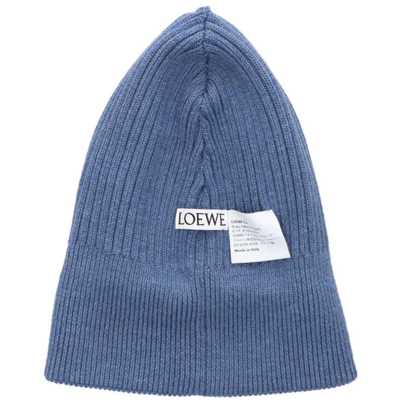 LOEWE Logo Wool Beanie Light Blue Size ONE SIZE