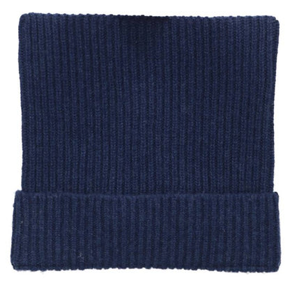 ACNE STUDIOS Face Patch Wool Yak Beanie Navy Size ONE SIZE