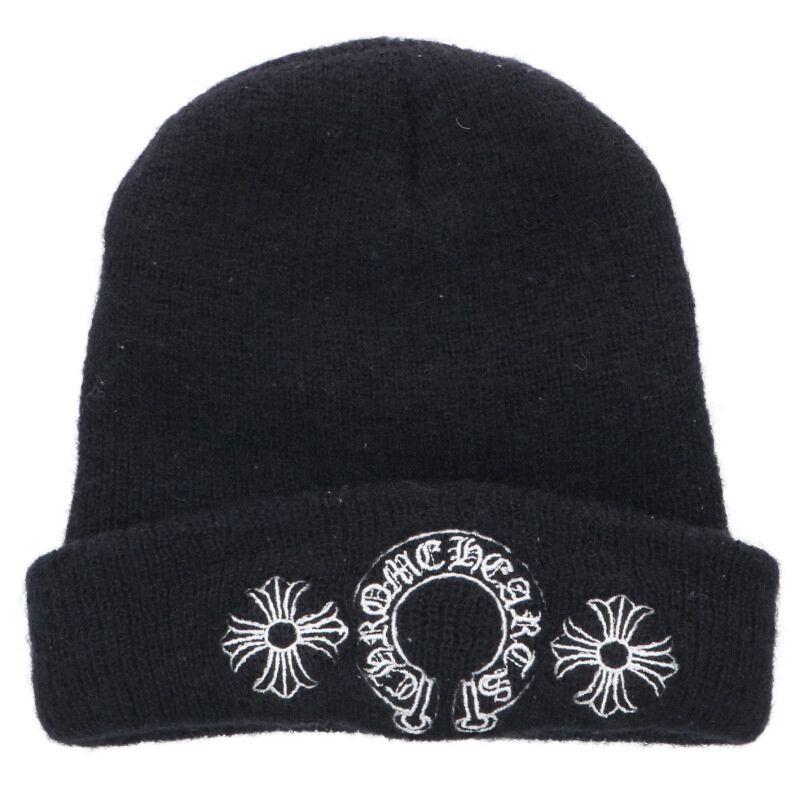 Chrome Hearts SIZE WOOL WATCH CAP Horseshoe Embroidered Knit Sweater Size ONE