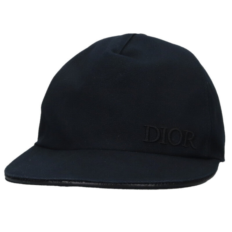 DIOR Logo Embroidery Cotton Cap Black Size ONE SIZE