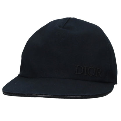 DIOR Logo Embroidery Cotton Cap Black Size ONE SIZE