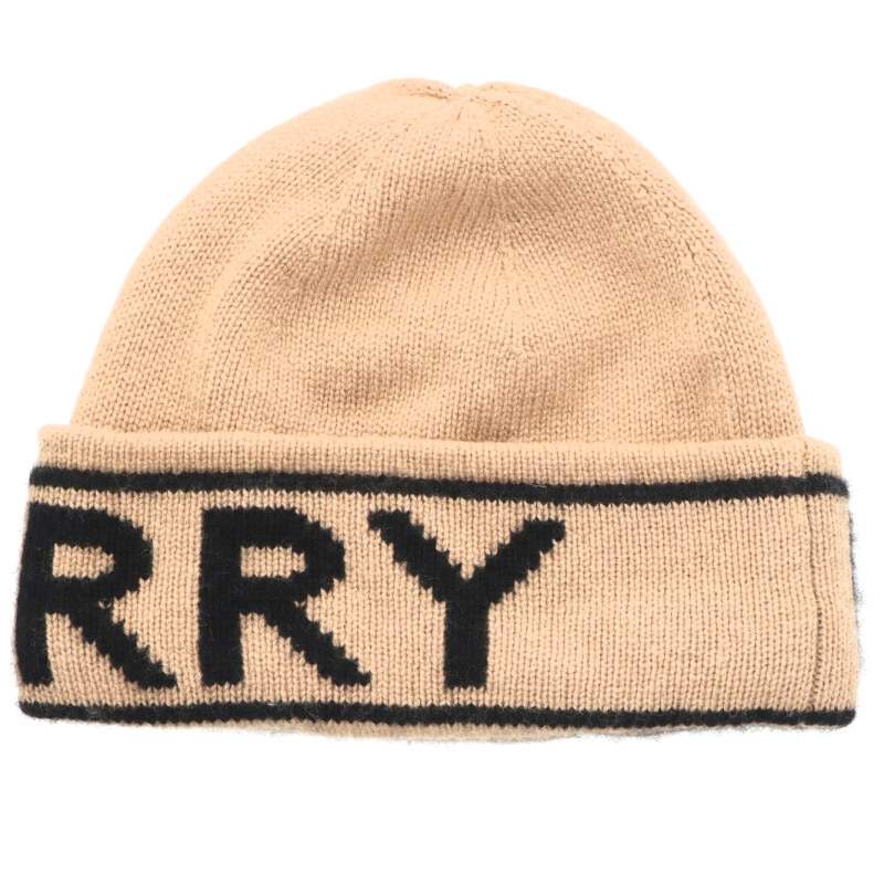 Burberry Logo Embroidery Cashmere Beanie Brown
