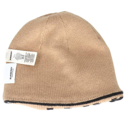 Burberry Logo Embroidery Cashmere Beanie Brown