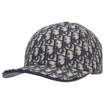 DIOR Oblique Monogram Cap Grey Navy Size ONE SIZE