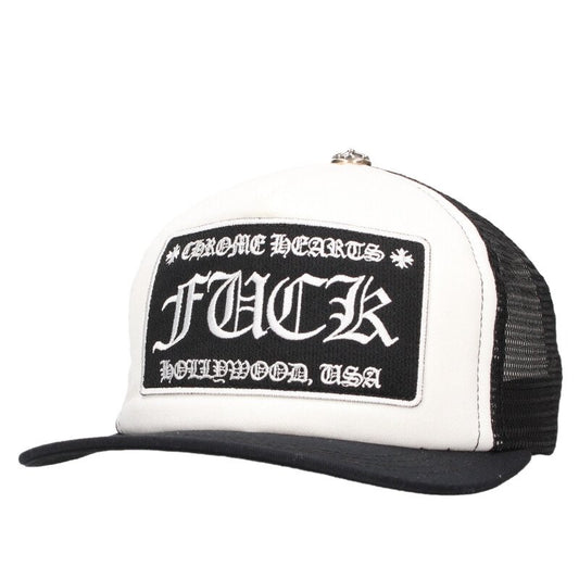 Chrome Hearts FUCK Patch Cross Ball Cap White Size ONE SIZE