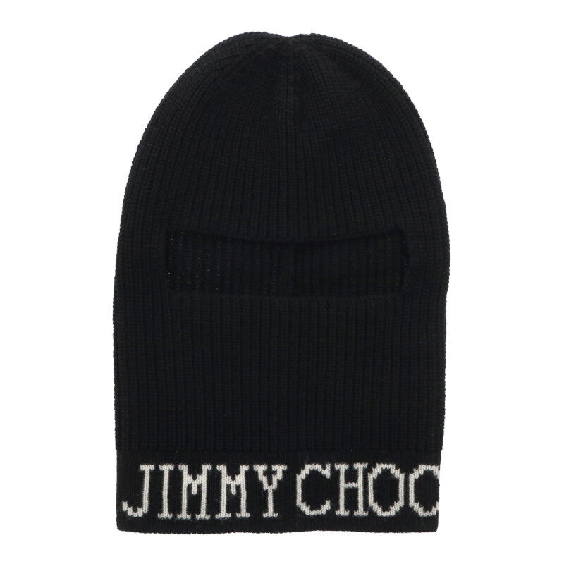 JIMMYCHOO Logo Wool Balaclava Black