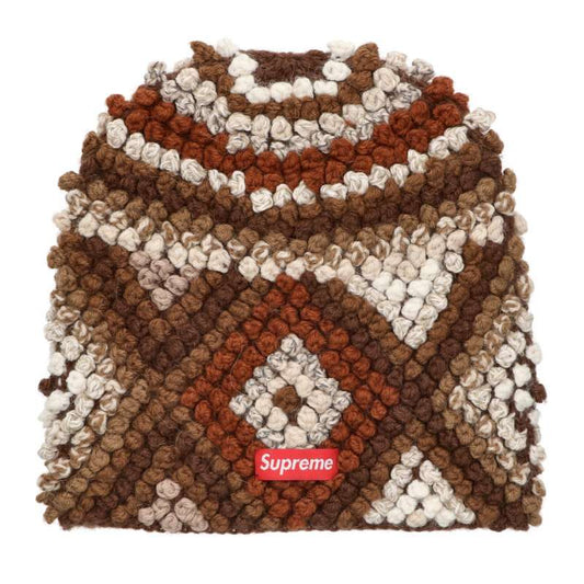 SUPREME 25AW Textured Alpaca Blend Knit Beanie Hat Brown