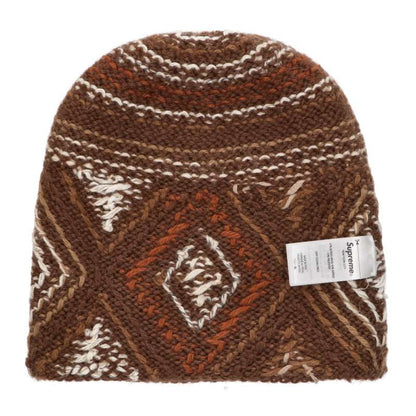 SUPREME 25AW Textured Alpaca Blend Knit Beanie Hat Brown