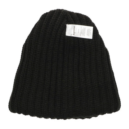SUPREME 25AW Chunky Rib Classic Logo Acrylic Beanie Black