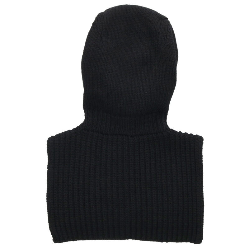 MONCLER x Edward Enninful Logo Patch Wool Balaclava Black