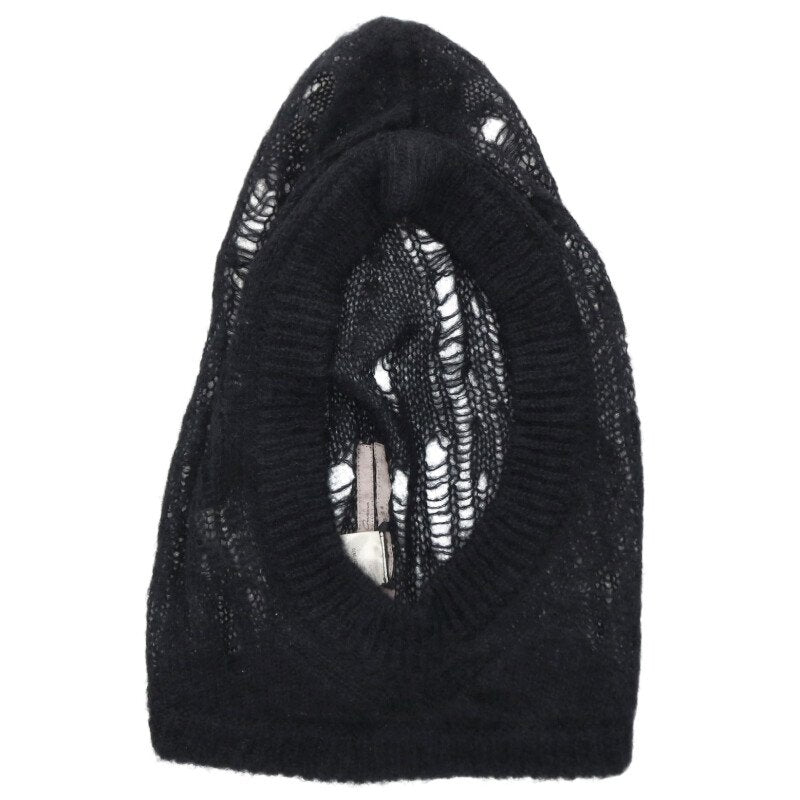 Rick Owens 24SS Hooded Knit Hat Black Size ONE SIZE