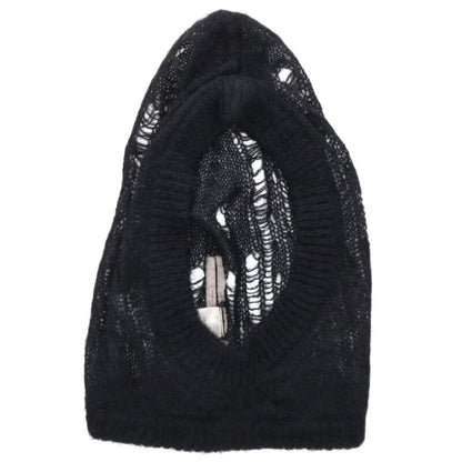 Rick Owens 24SS Hooded Knit Hat Black Size ONE SIZE