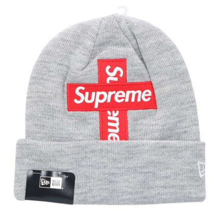 SUPREME 20AW New Era Cross Box Logo Acrylic Beanie Gray