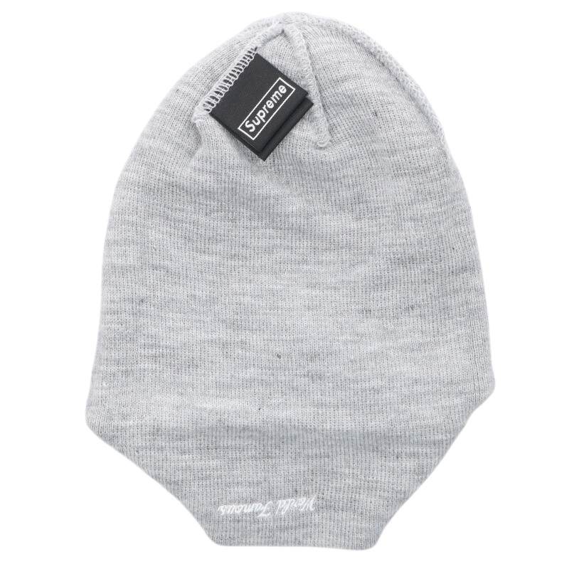 SUPREME 20AW New Era Cross Box Logo Acrylic Beanie Gray