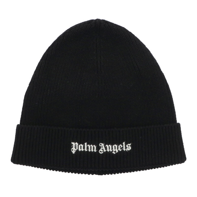 Palm Angels Logo Embroidered Cotton Beanie Size ONE SIZE