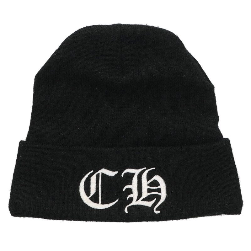 Chrome Hearts SIZE WOOL WATCH CAP Embroidered Hat Black x White Size ONE