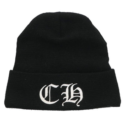 Chrome Hearts SIZE WOOL WATCH CAP Embroidered Hat Black x White Size ONE