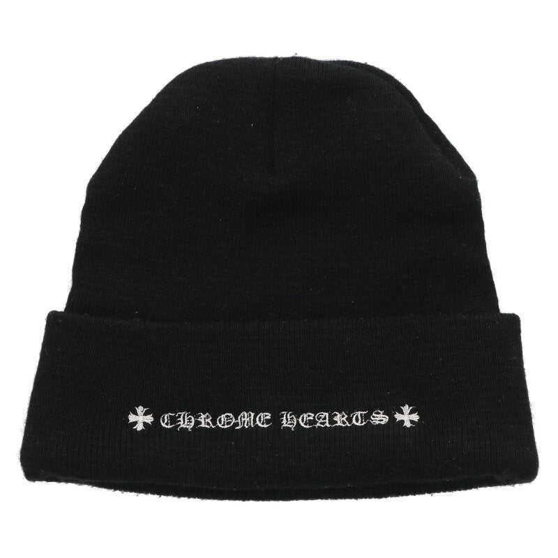 Chrome Hearts SIZE WOOL WATCH CAP Embroidered Hat Black x White Size ONE