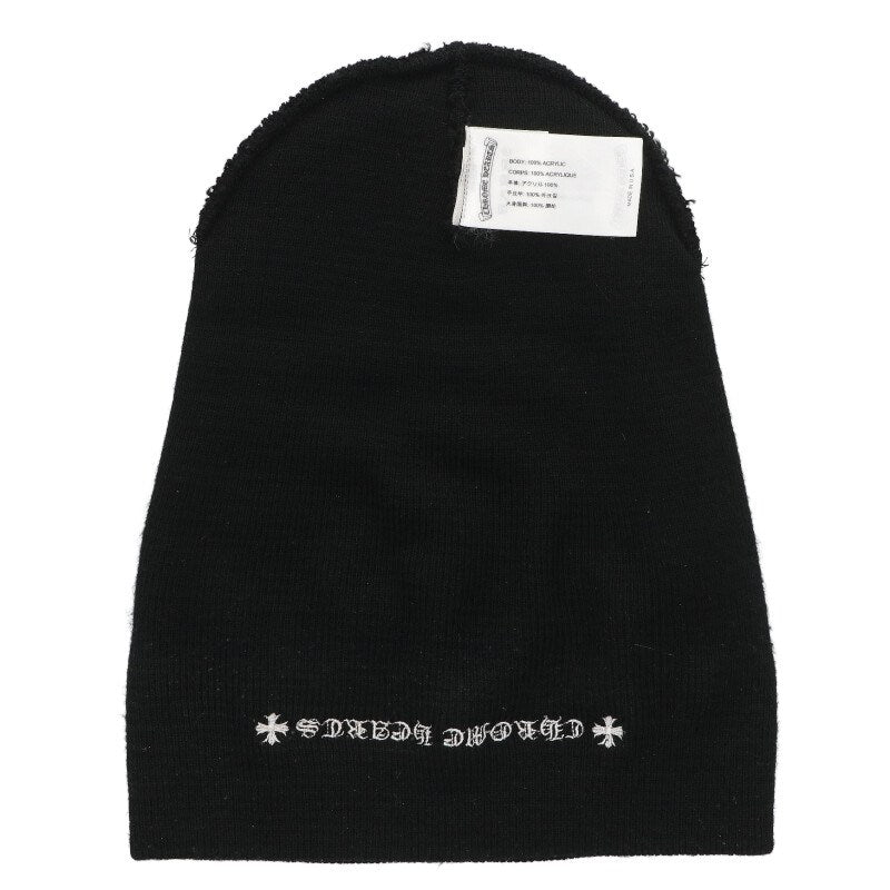 Chrome Hearts SIZE WOOL WATCH CAP Embroidered Hat Black x White Size ONE