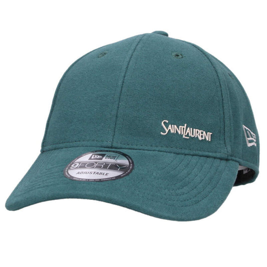 SAINT LAURENT PARIS Logo Cap Green Cotton Size ONE SIZE