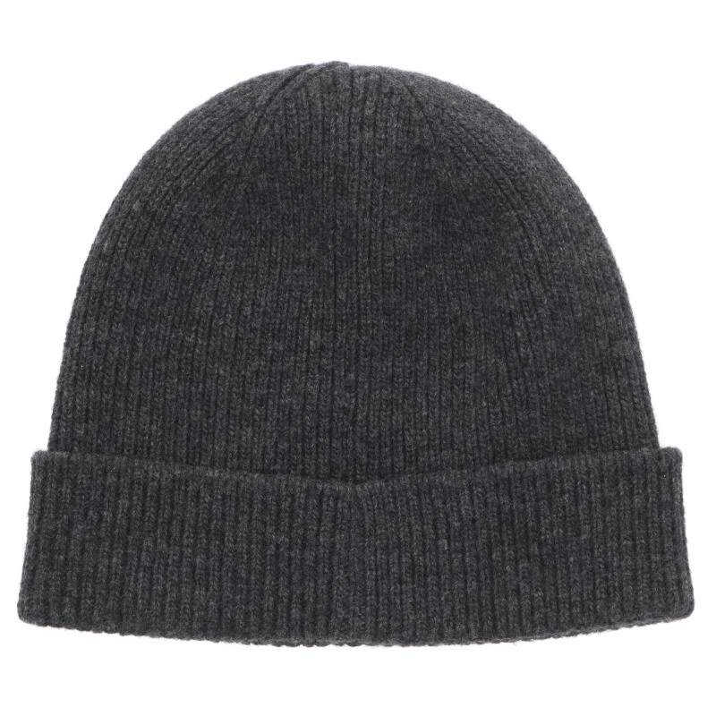 GIVENCHY Logo Patch Wool Cashmere Beanie Gray Size ONE SIZE