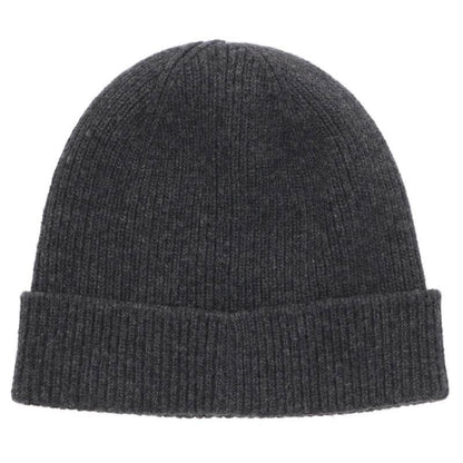 GIVENCHY Logo Patch Wool Cashmere Beanie Gray Size ONE SIZE